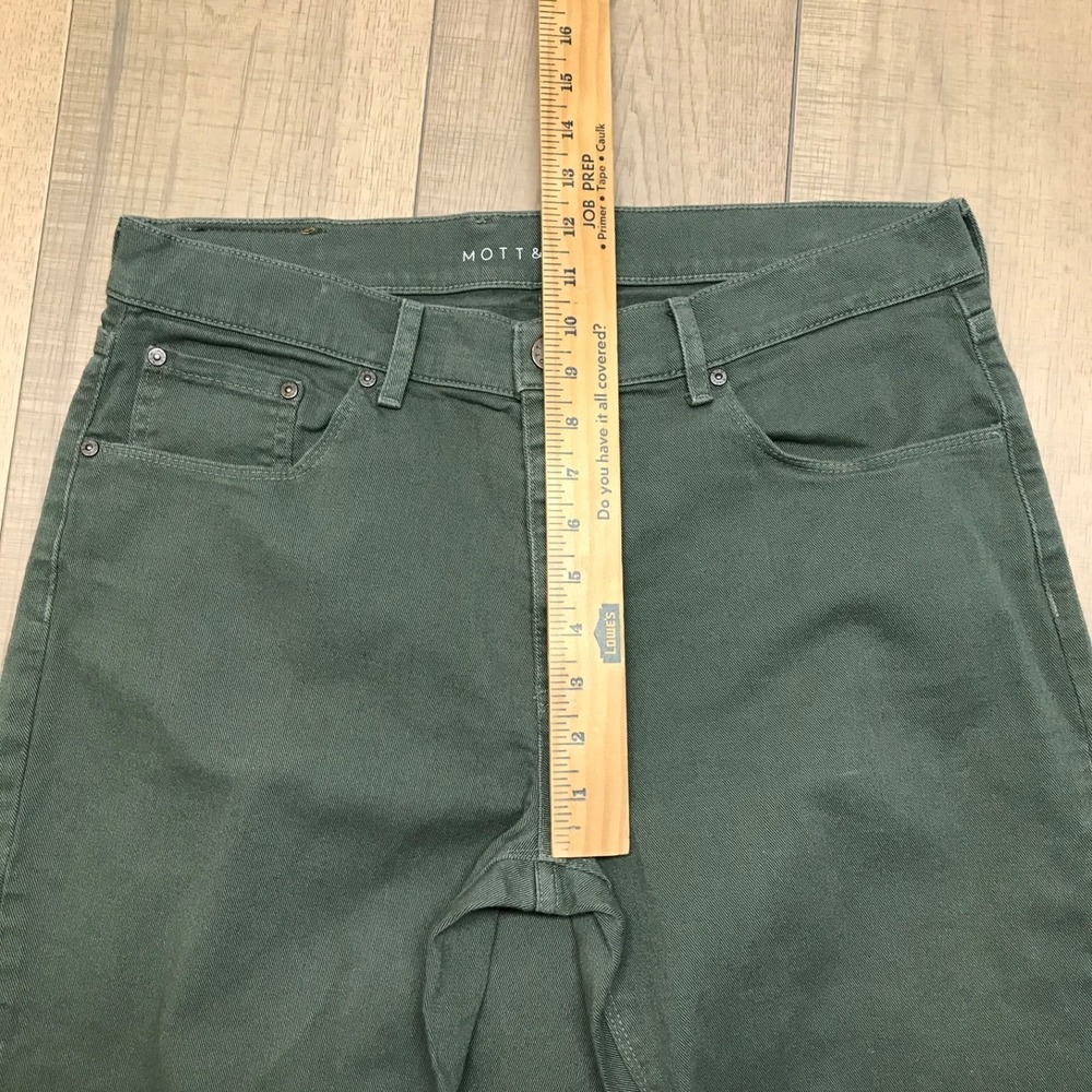 Mott & Bow Jeans Mens Size 35 X 32 Straight Mercer Moss Green Denim Stretch - Picture 12 of 14